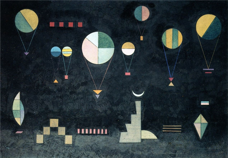 Shallow-Deep 1930 Wassily Kandinsky Abstract Oil Painting